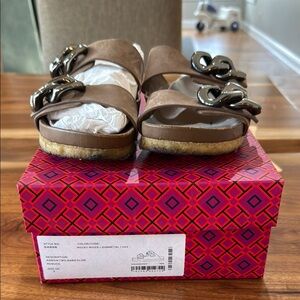Tory Burch Brown Leather Women's Sandals size 7